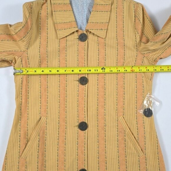 NWT Kit Cornell Womens Button Down Jacket Cotton Boho Vintage Yellow Orange SZ 6 - Picture 12 of 15